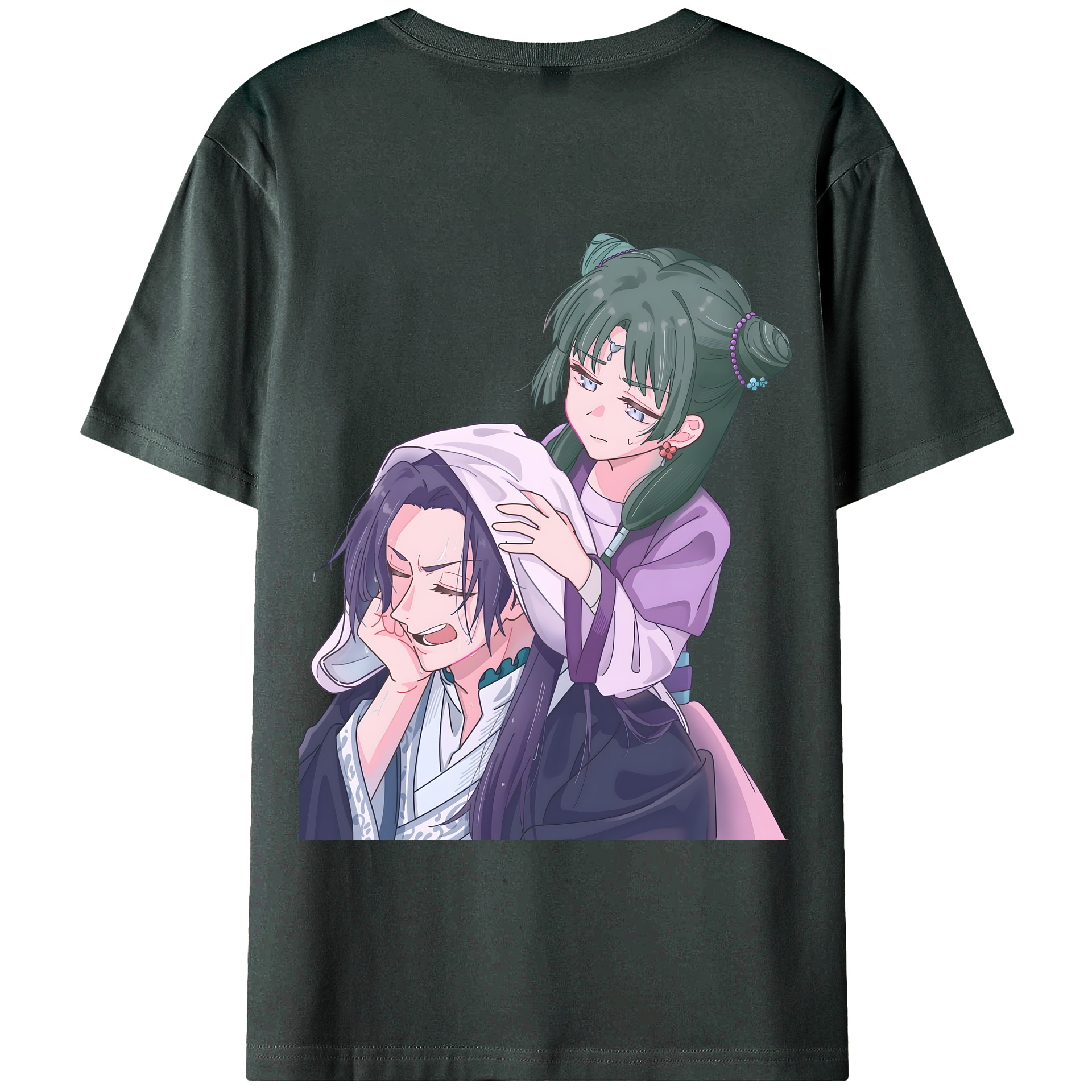 （画像用） 薬屋のひとりごと The Apothecary Diaries 綿100％ メンズ半袖Tシャツ（バックプリント） 通気性
